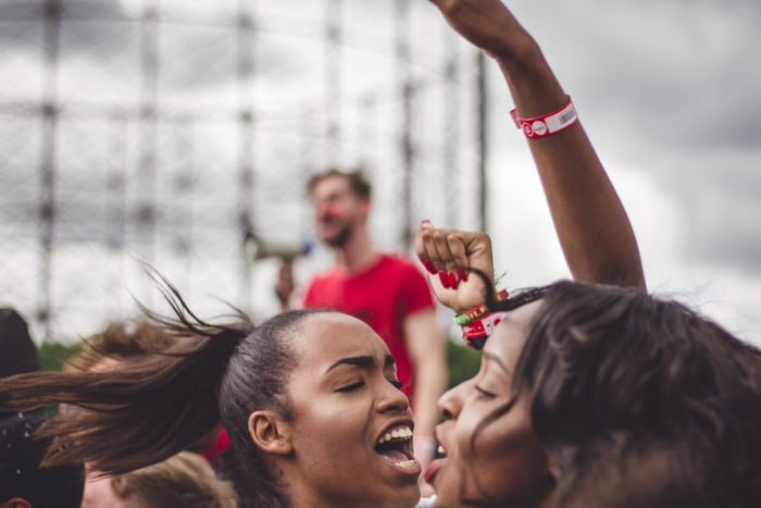 women express their anger through shouting