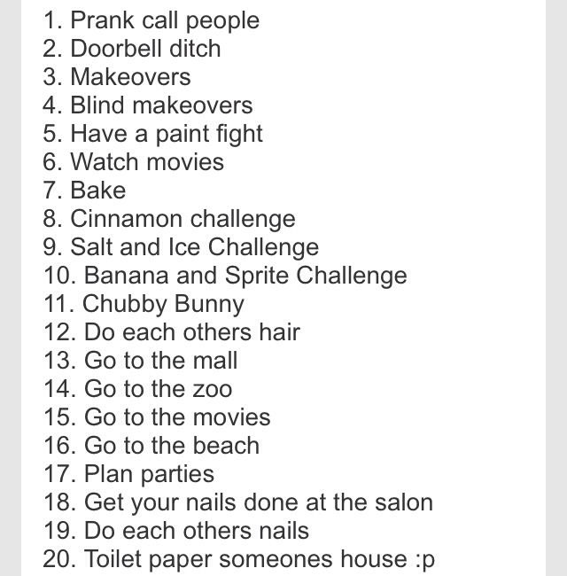 best friend bucket list